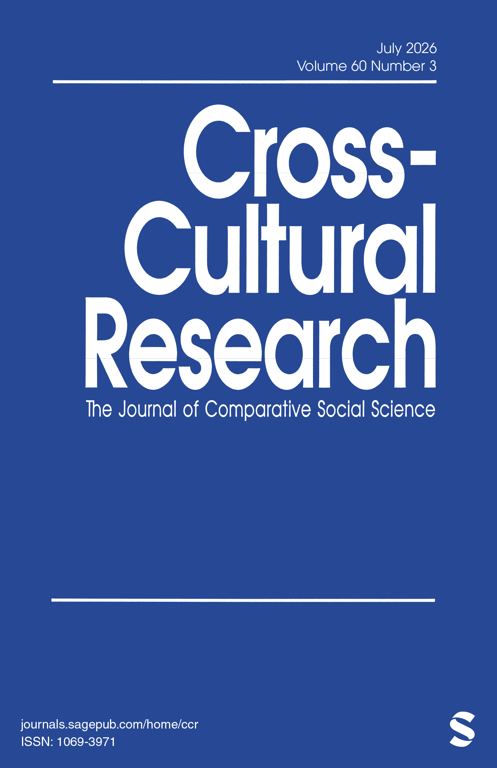 Cross-Cultural Research journal cover