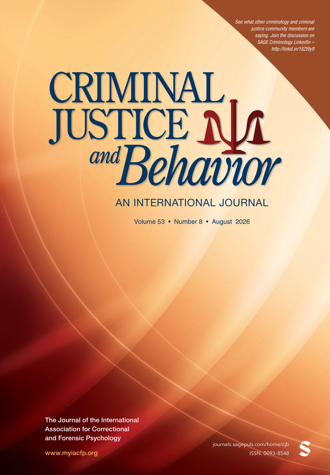 Criminal Justice and Behavior journal cover