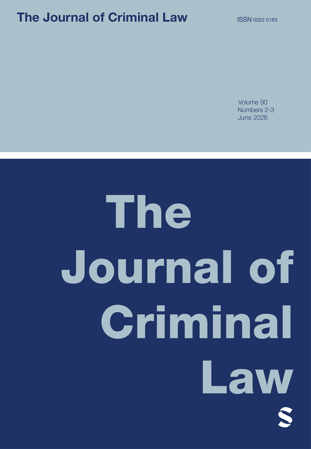 The Journal of Criminal Law journal cover