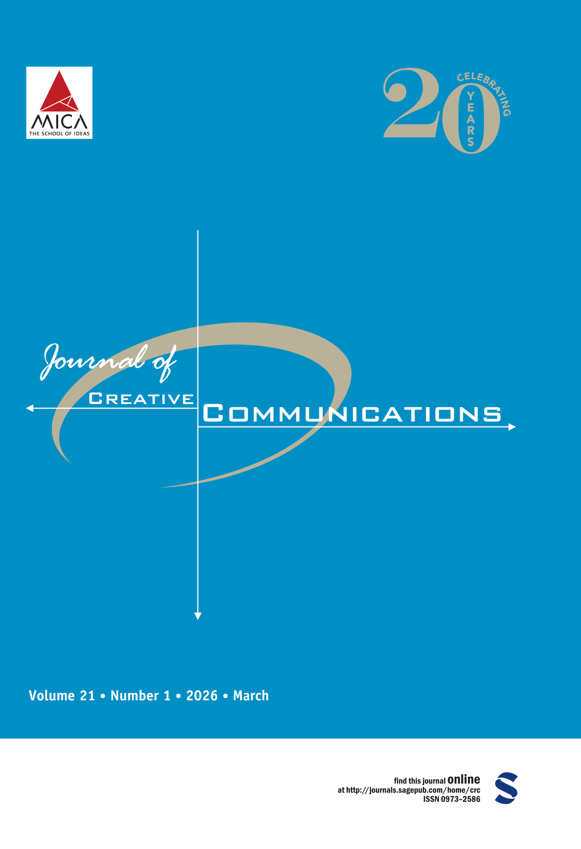 Journal of Creative Communications journal cover