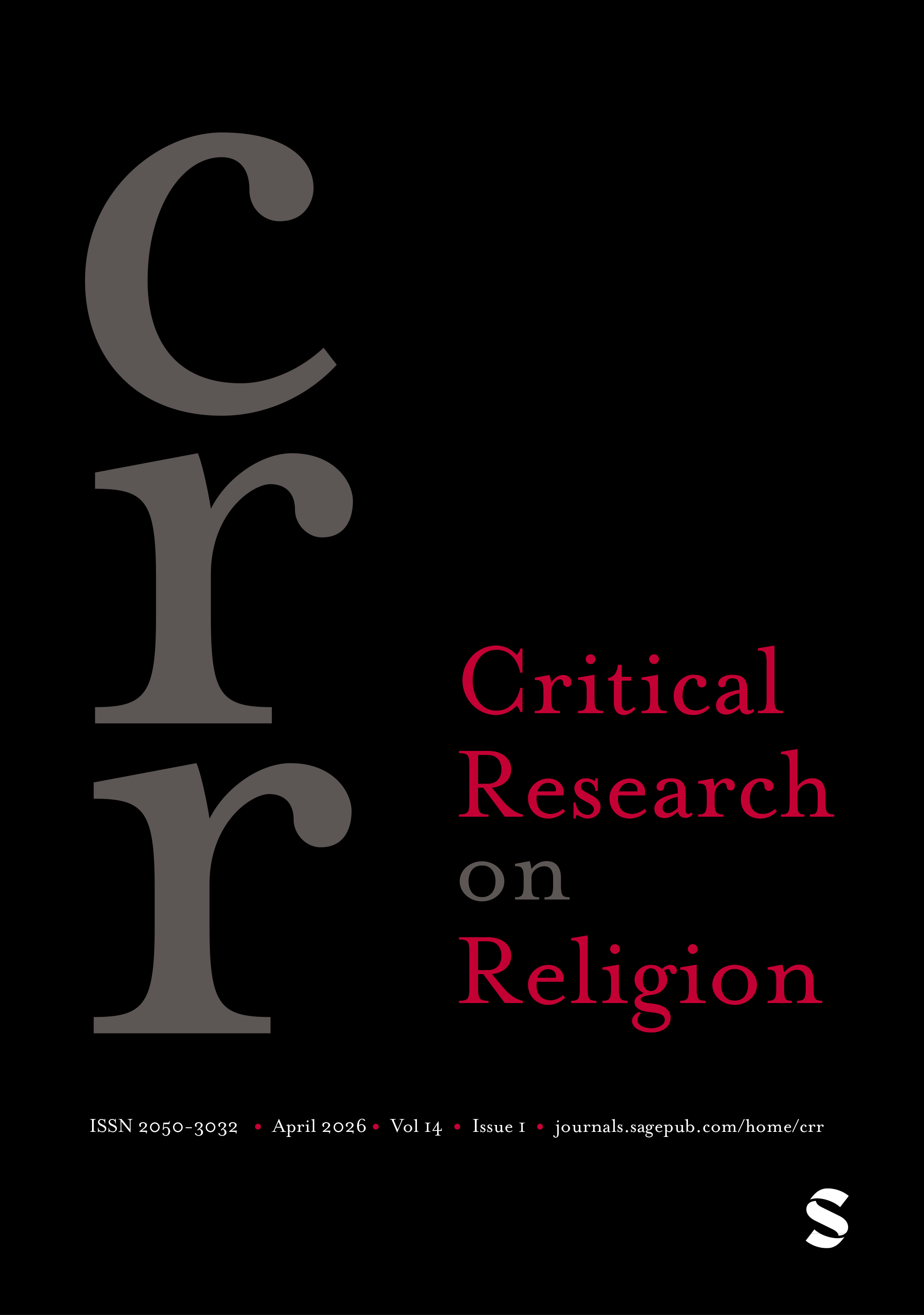 Critical Research on Religion journal cover