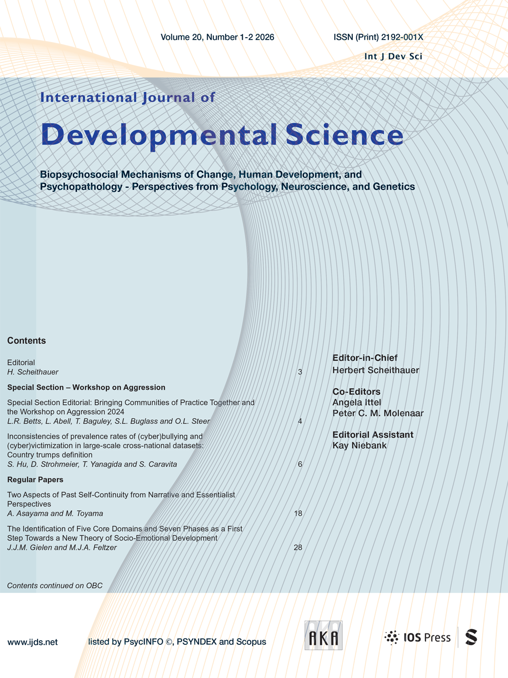 International Journal of Developmental Science journal cover