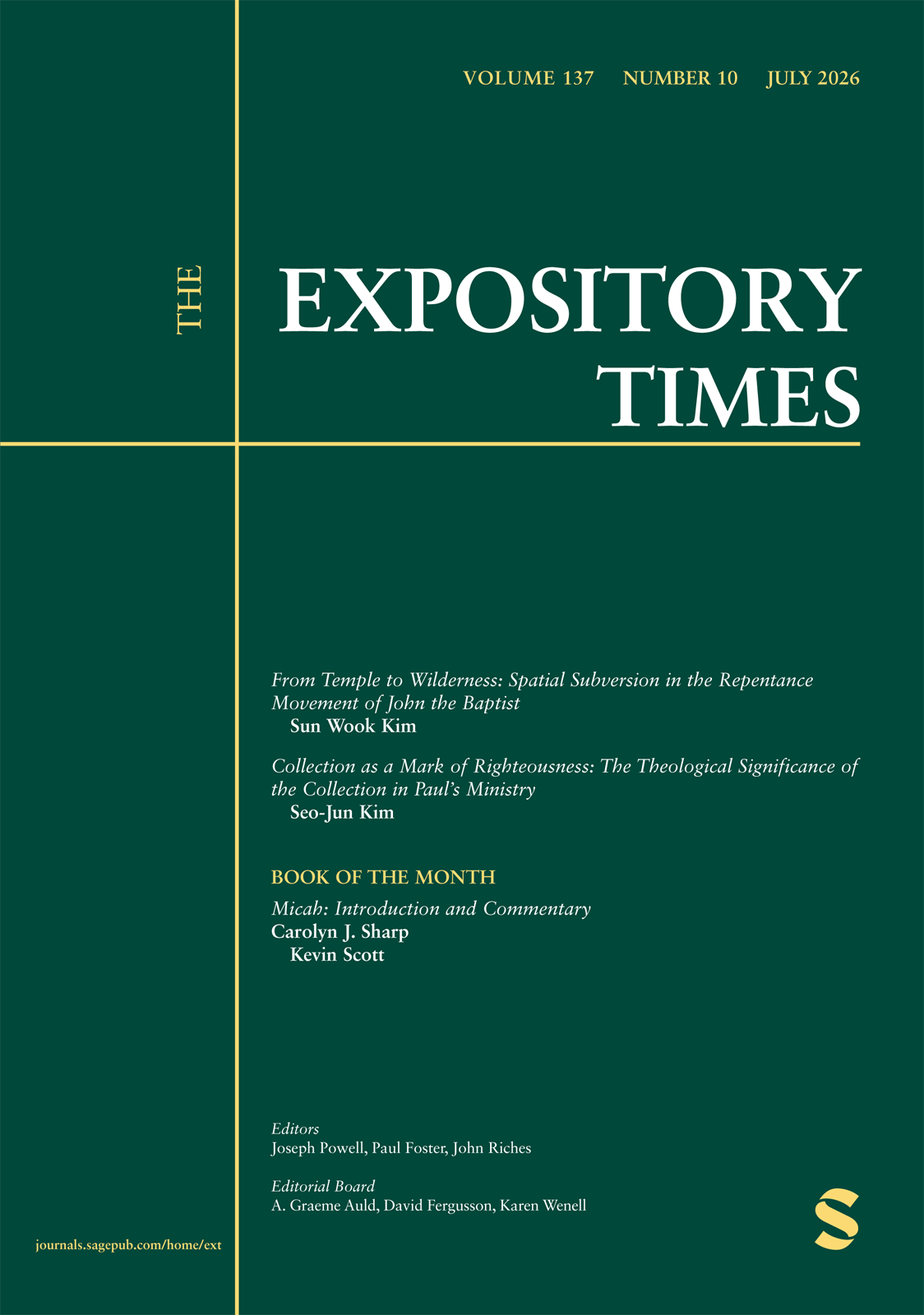 The Expository Times journal cover
