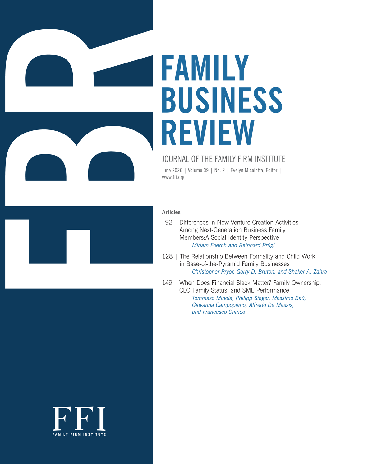 Family Business Review journal cover