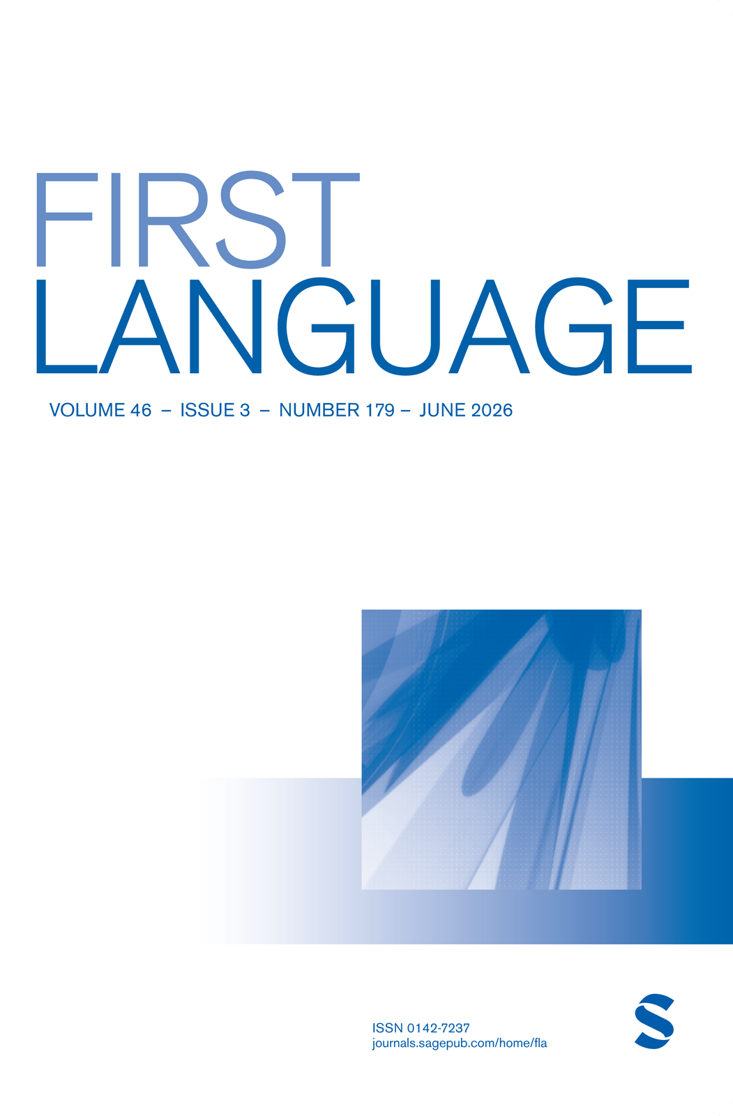 First Language journal cover