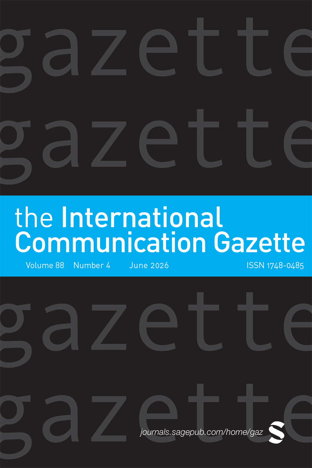 International Communication Gazette journal cover