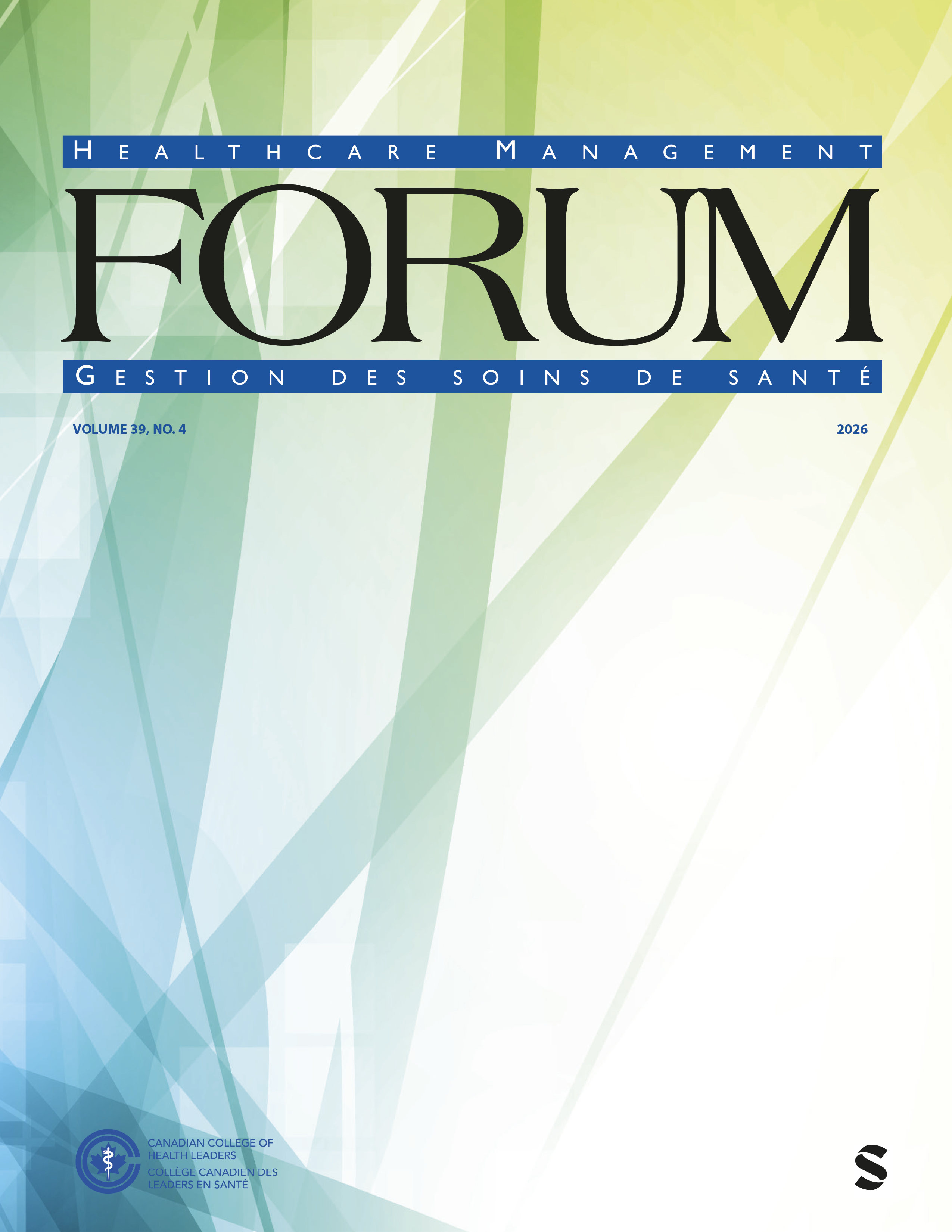 Healthcare Management Forum journal cover