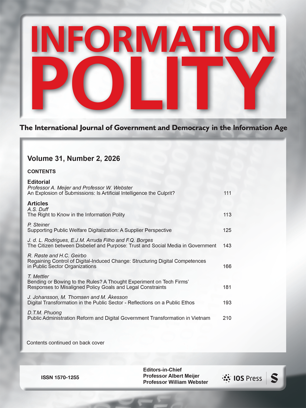 Information Polity journal cover