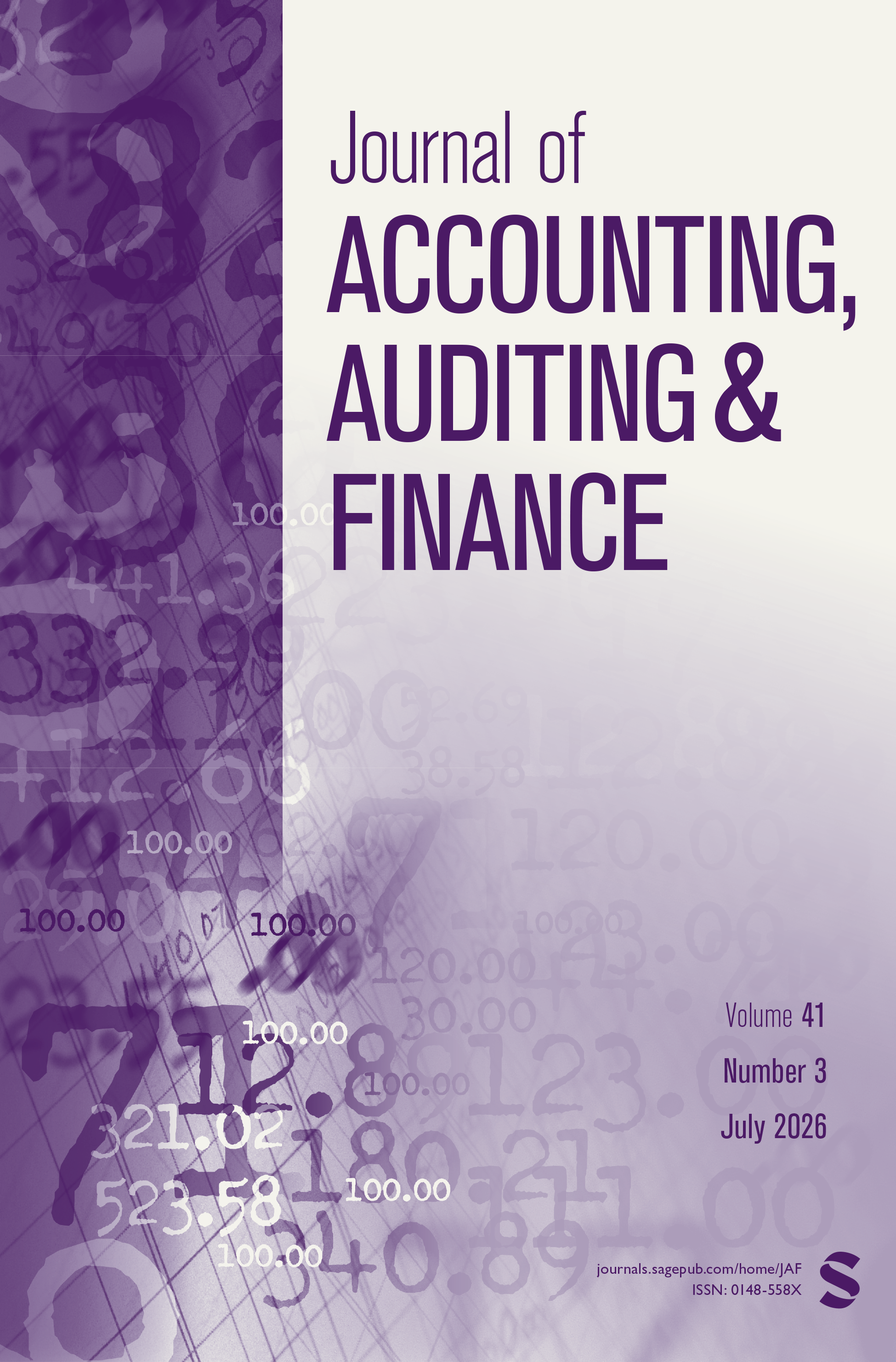 Journal of Accounting,Auditing & Finance journal cover