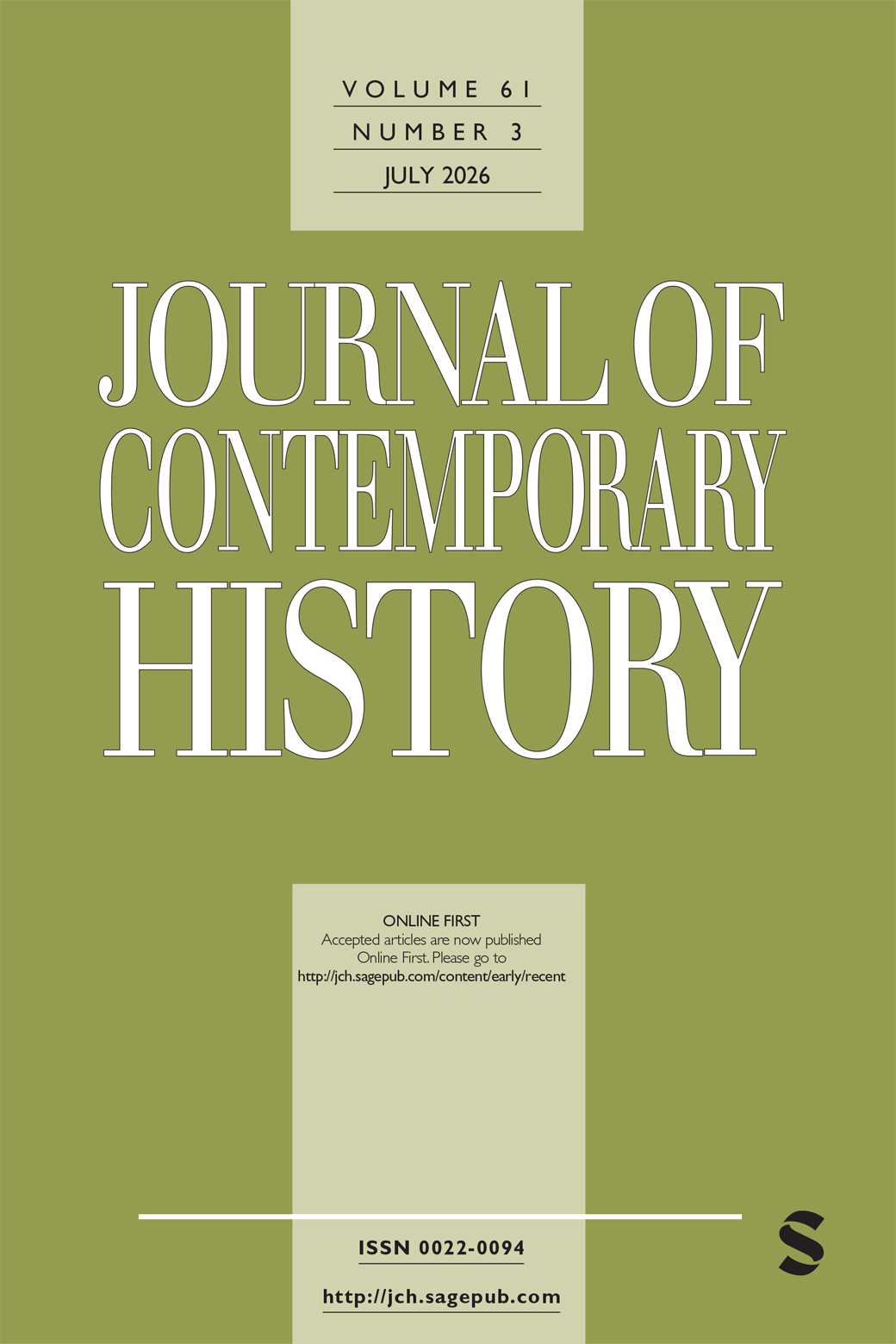 Journal of Contemporary History journal cover
