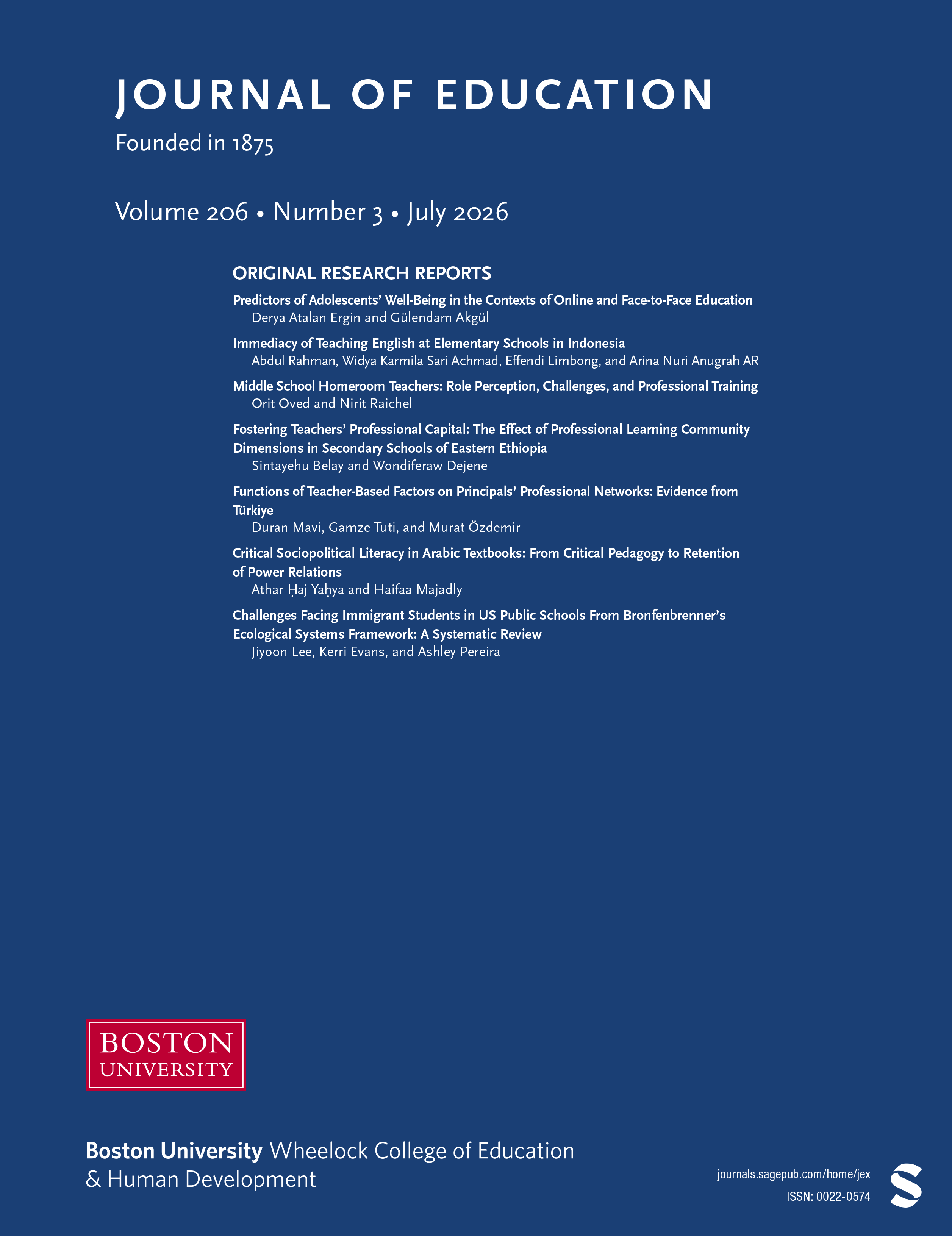 Journal of Education journal cover