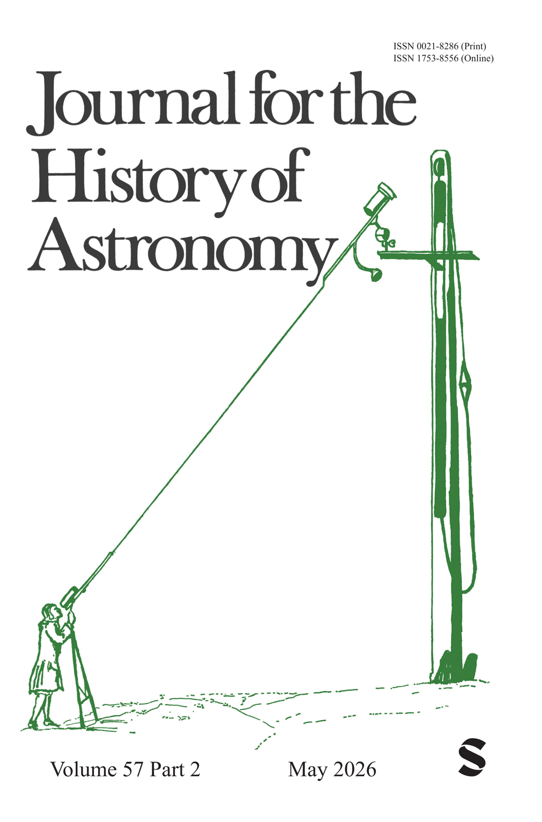 Journal for the History of Astronomy journal cover