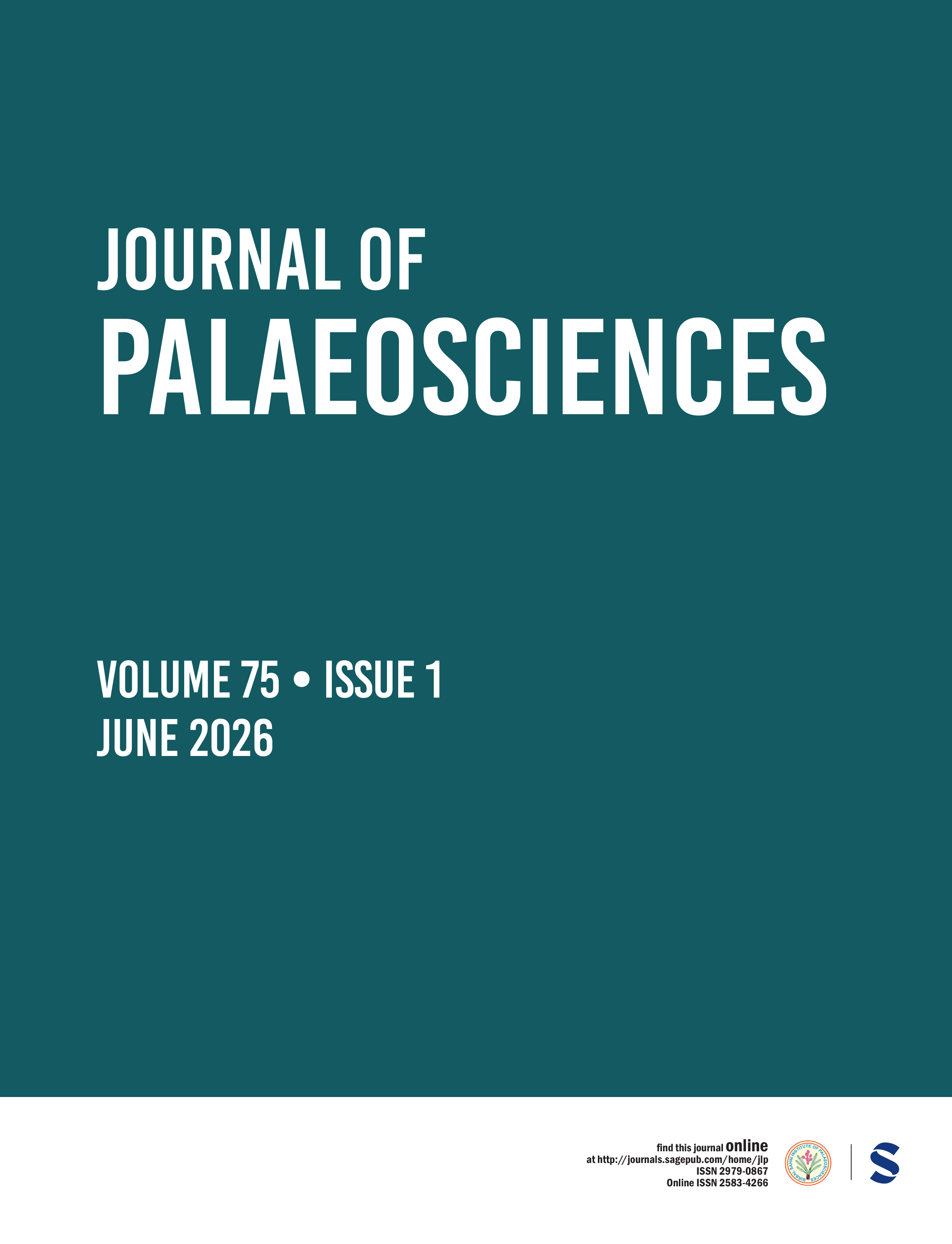 Journal of Palaeosciences journal cover