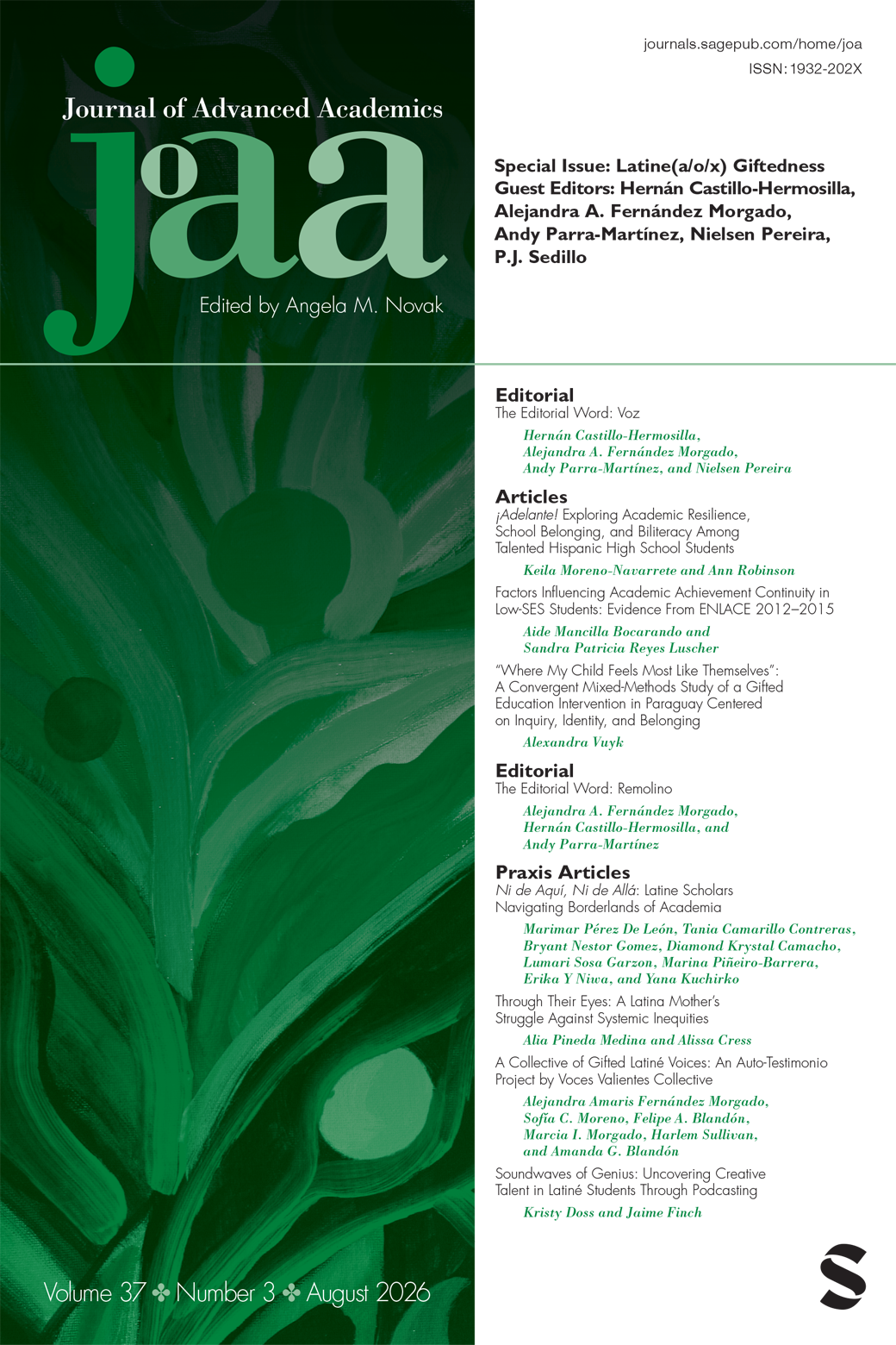 Journal of Advanced Academics journal cover
