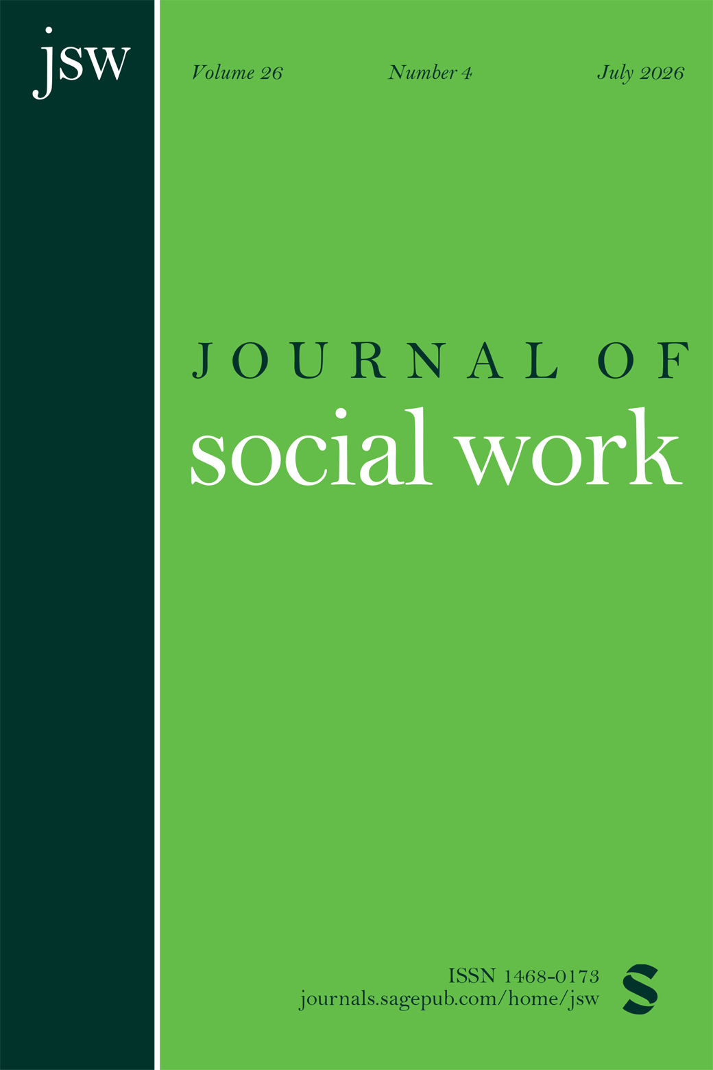 Journal of Social Work journal cover
