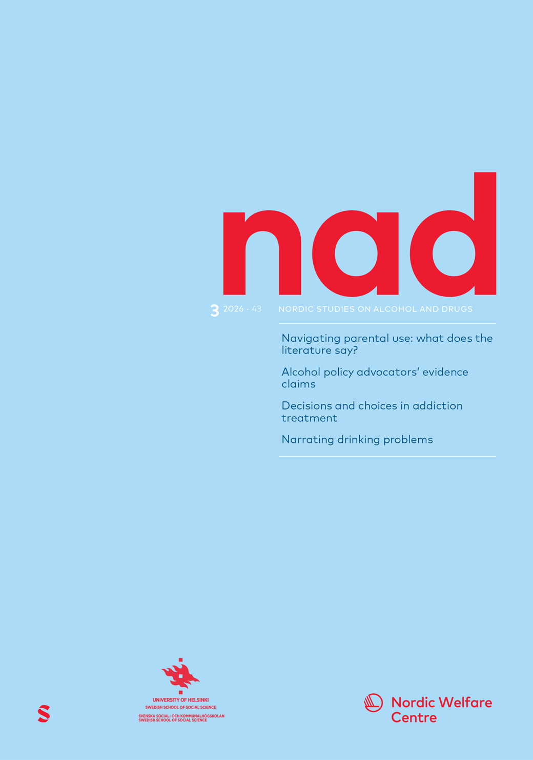 Nordic Studies on Alcohol and Drugs journal cover