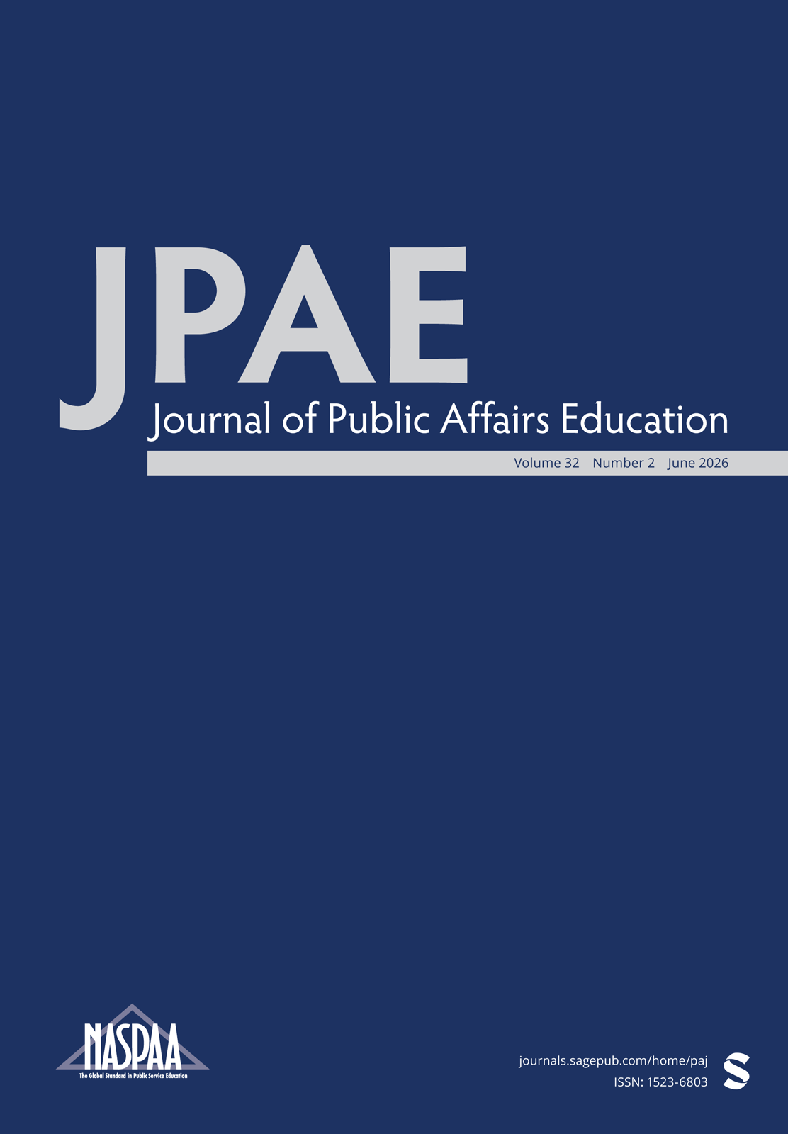 Journal of Public Affairs Education journal cover