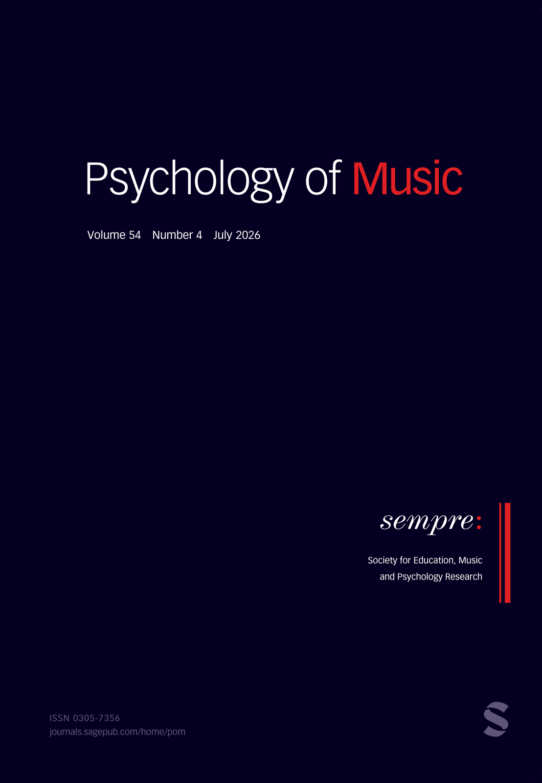 Psychology of Music journal cover