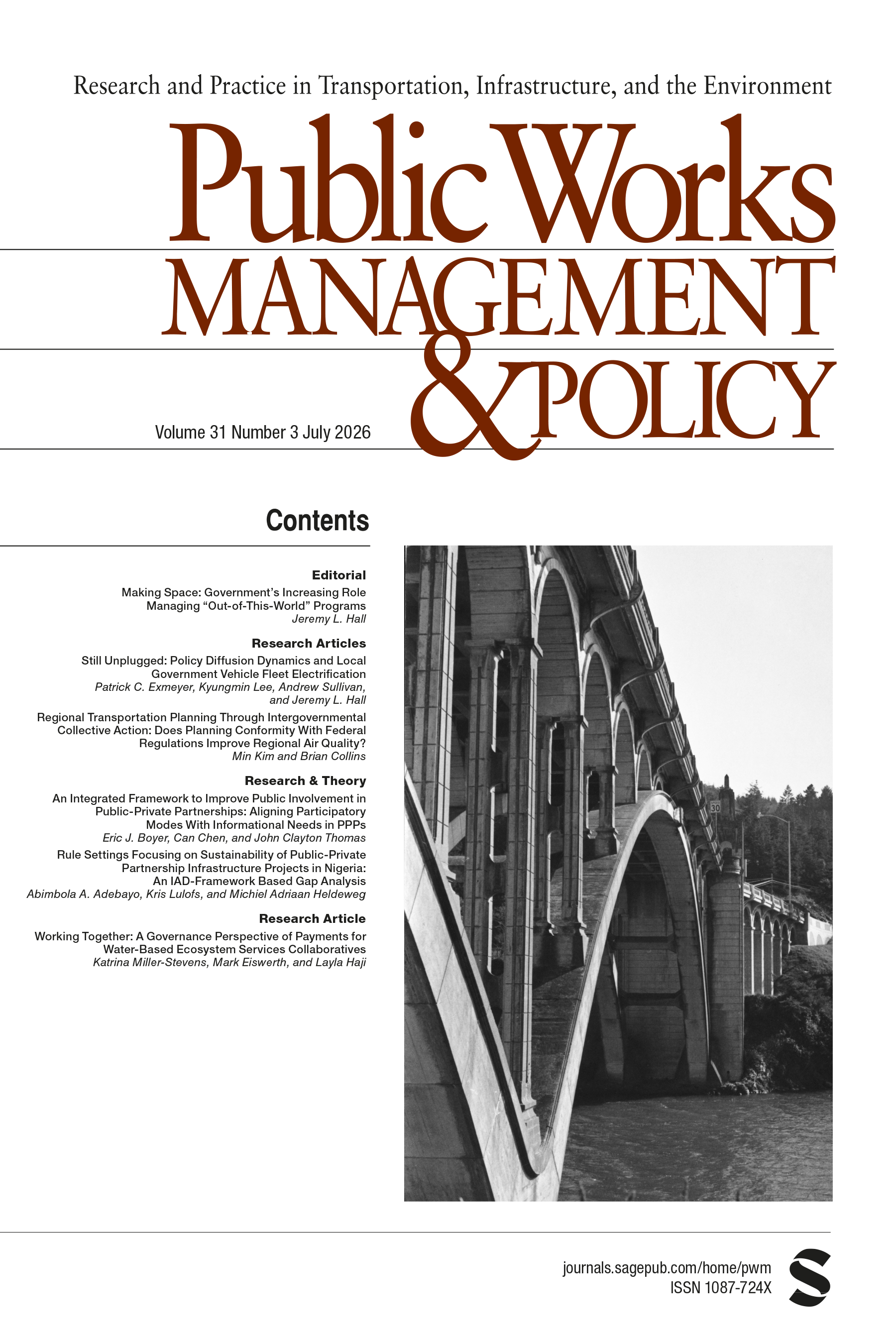 Public Works Management & Policy journal cover