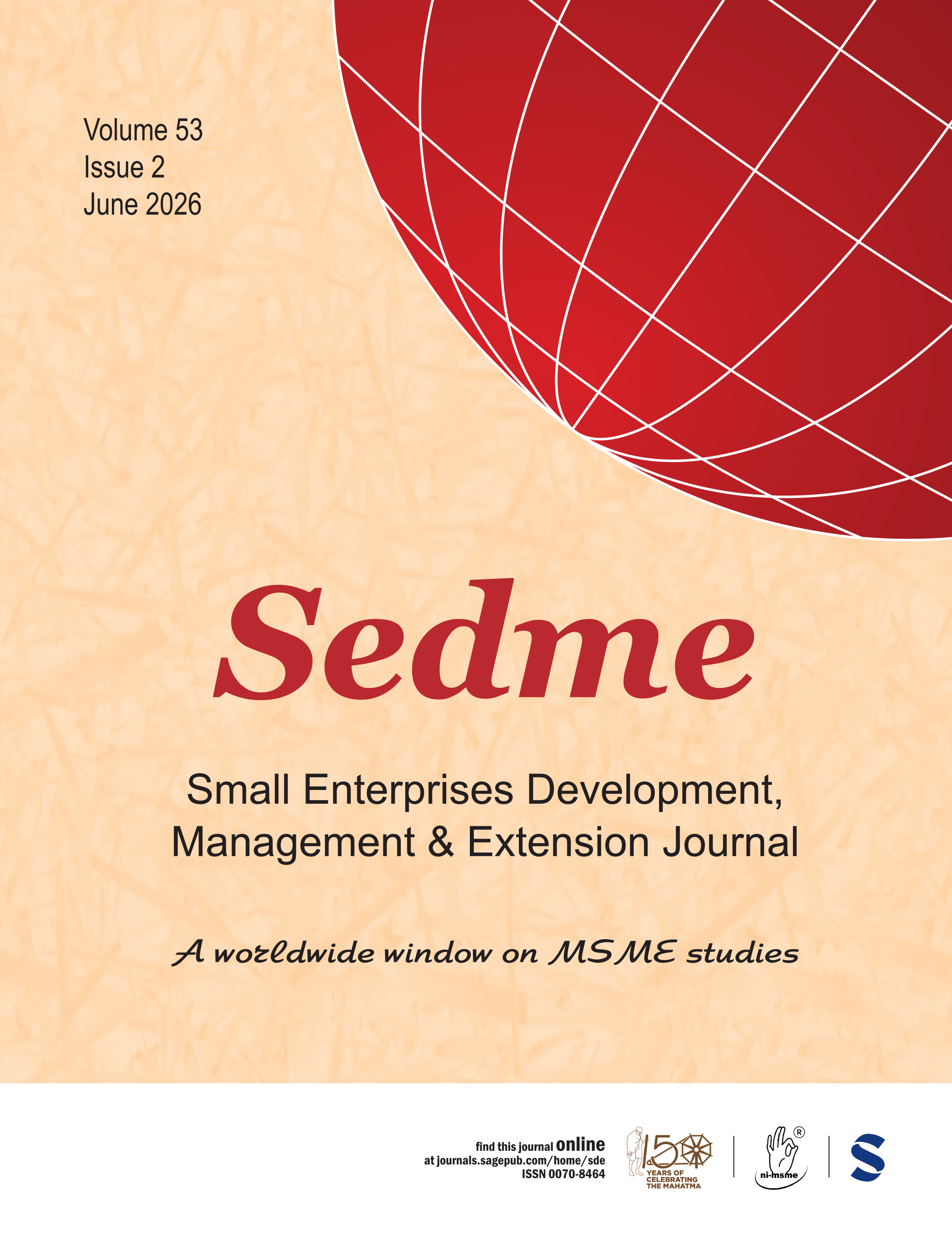 SEDME (Small Enterprises Development,Management & Extension Journal): A worldwide window on MSME Studies journal cover