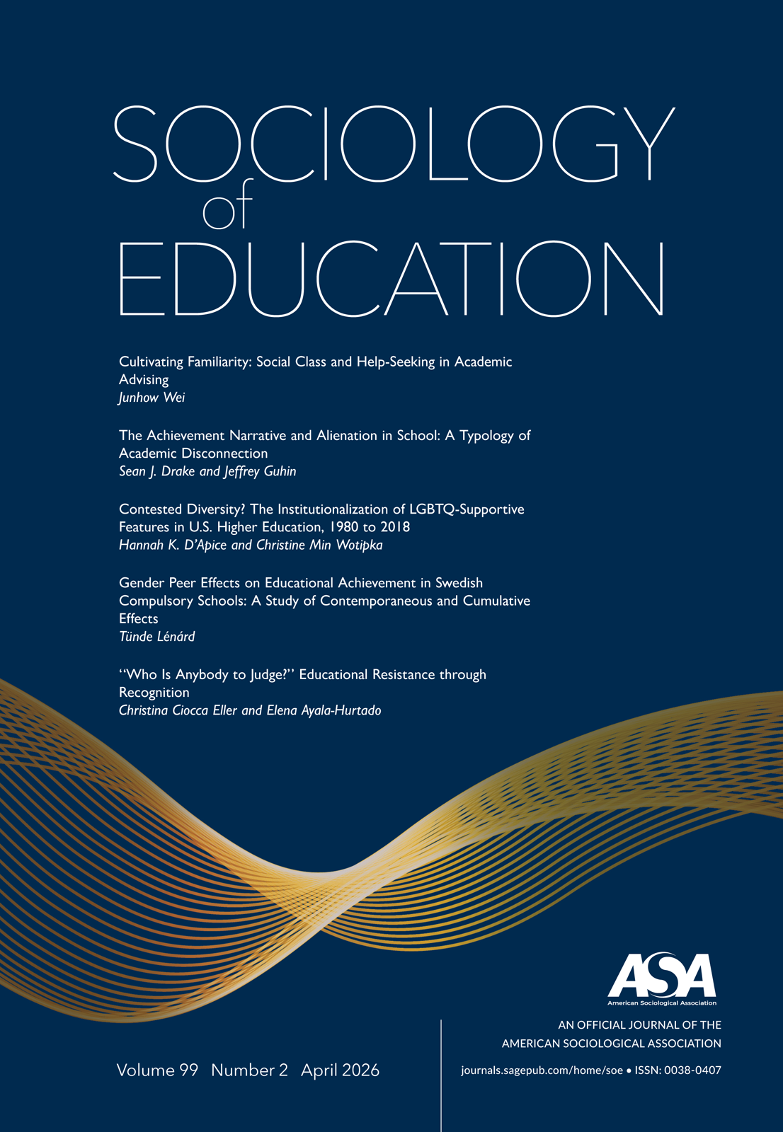 Sociology of Education journal cover