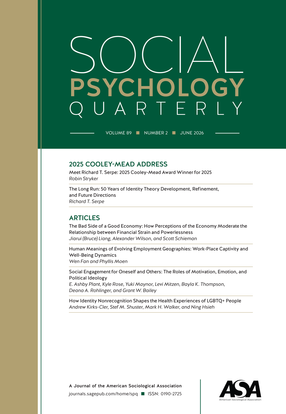 Social Psychology Quarterly journal cover