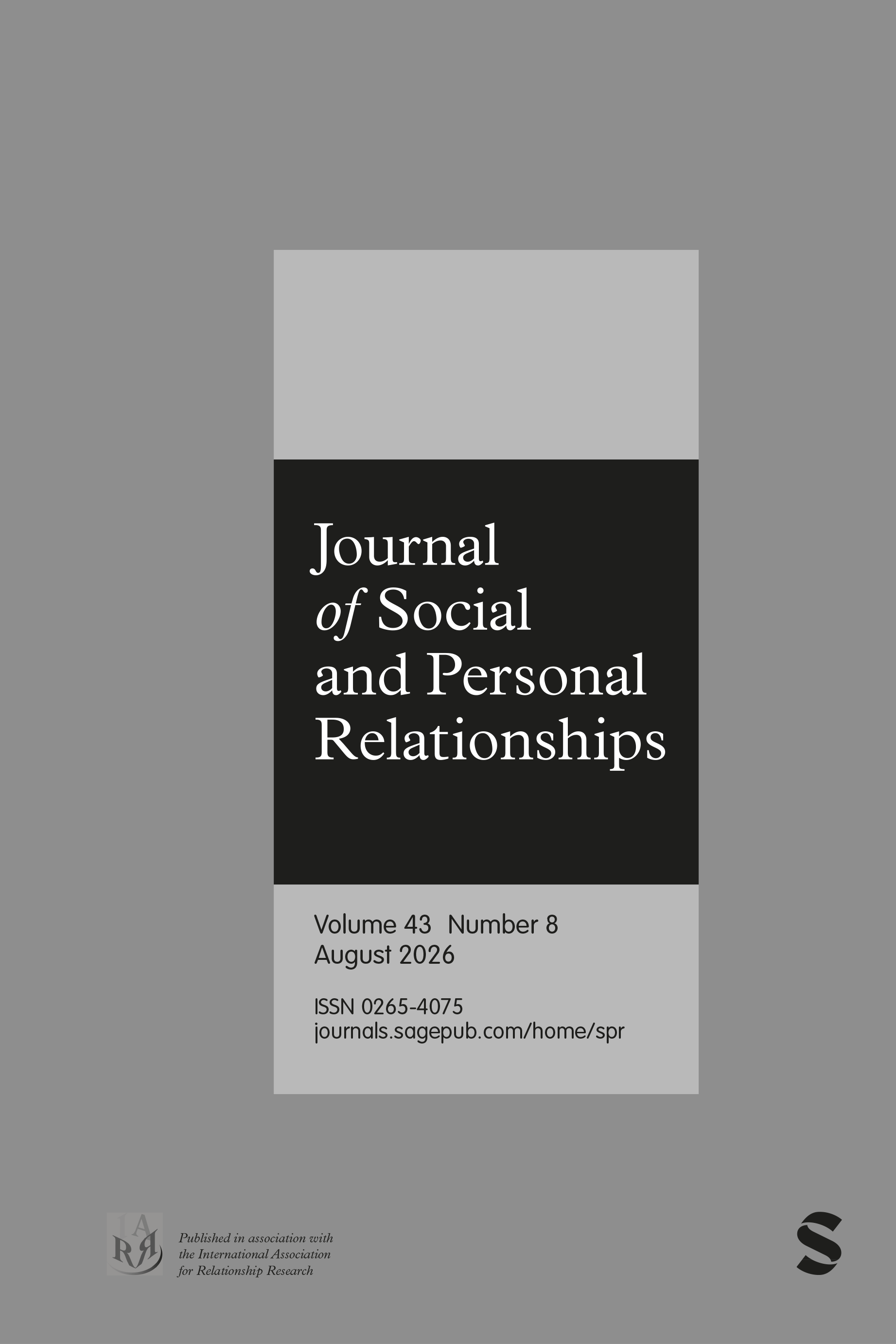 Journal of Social and Personal Relationships journal cover