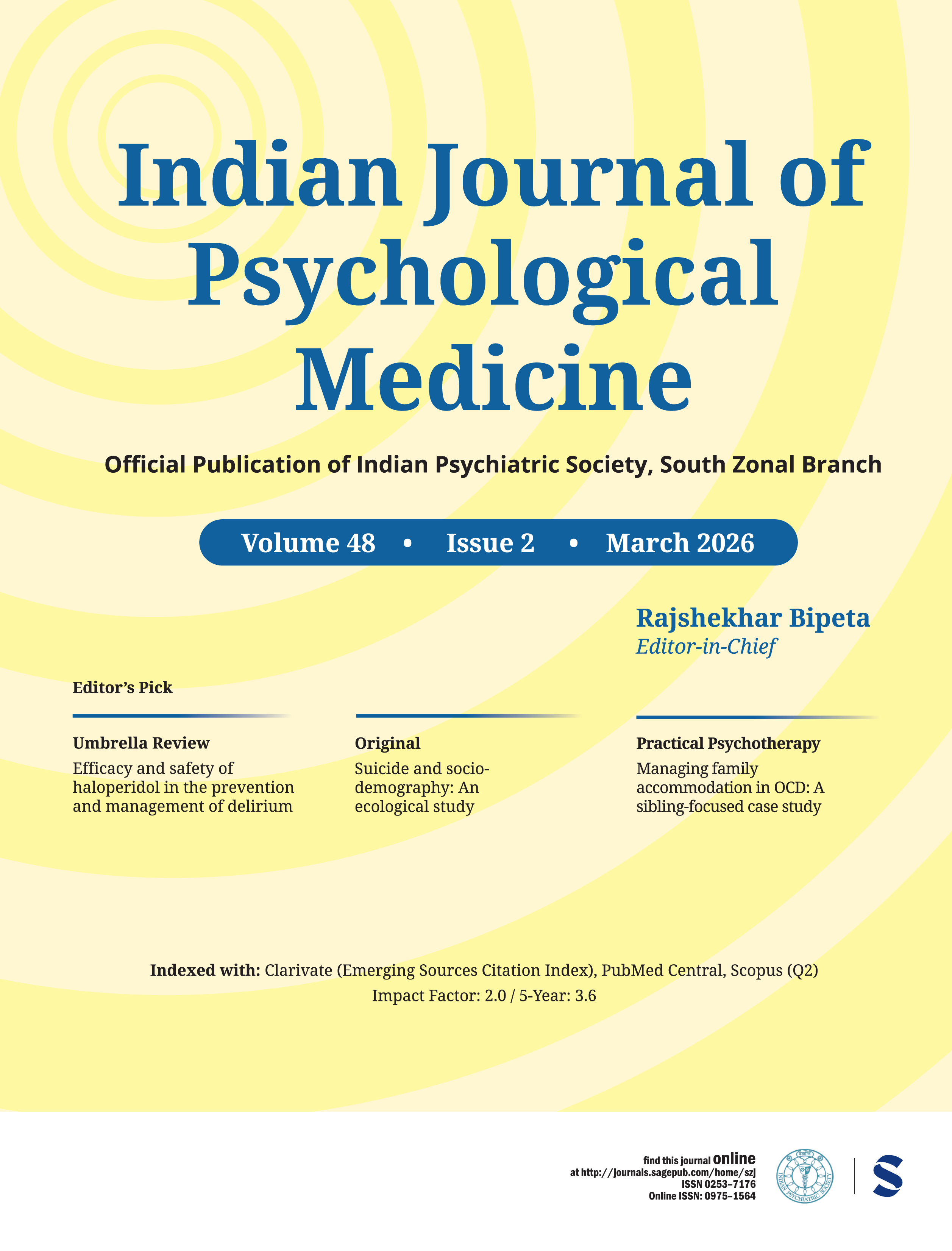 Indian Journal of Psychological Medicine journal cover
