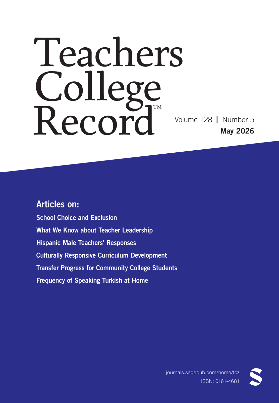 Teachers College Record: The Voice of Scholarship in Education journal cover