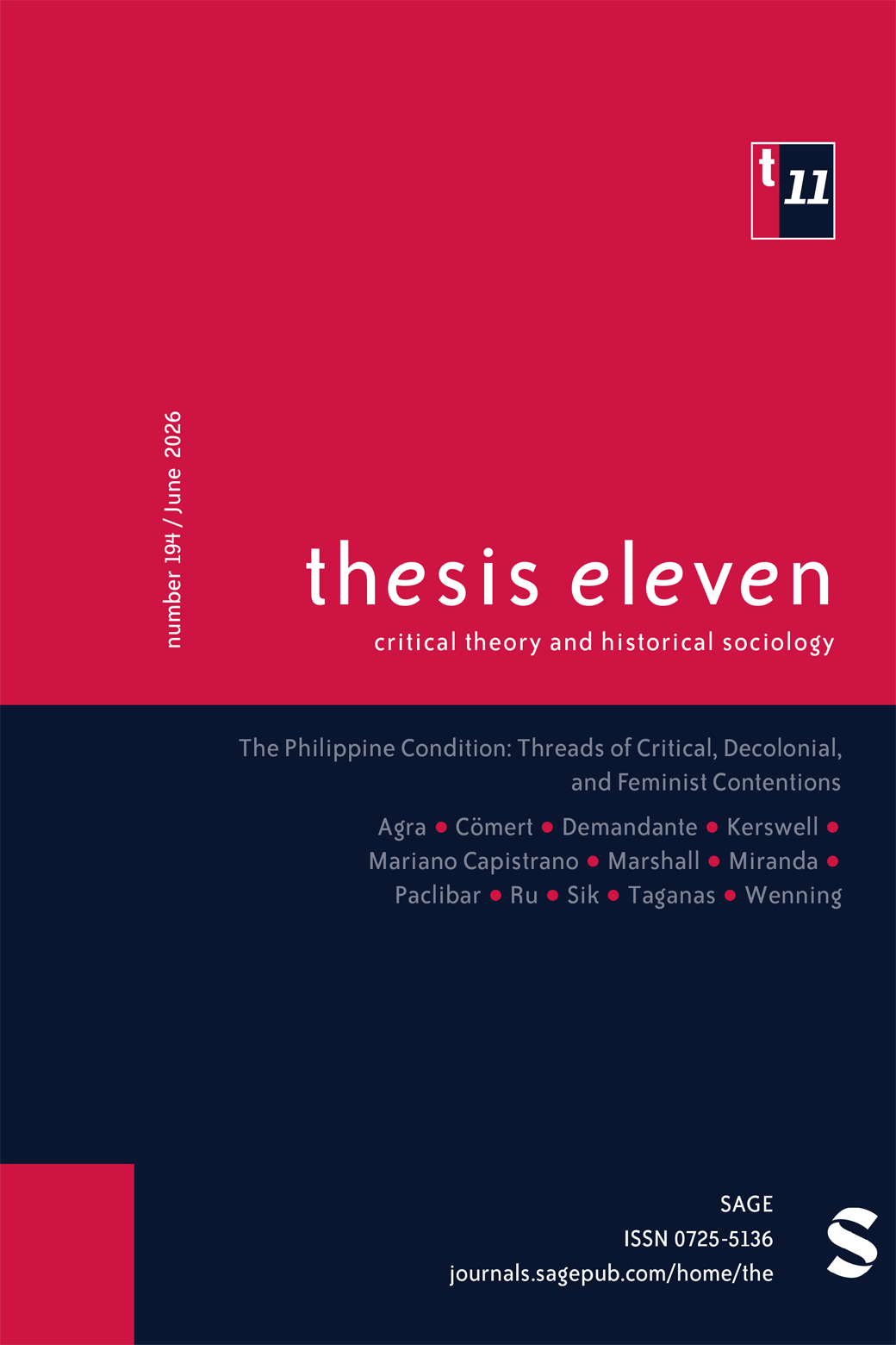 Thesis Eleven journal cover