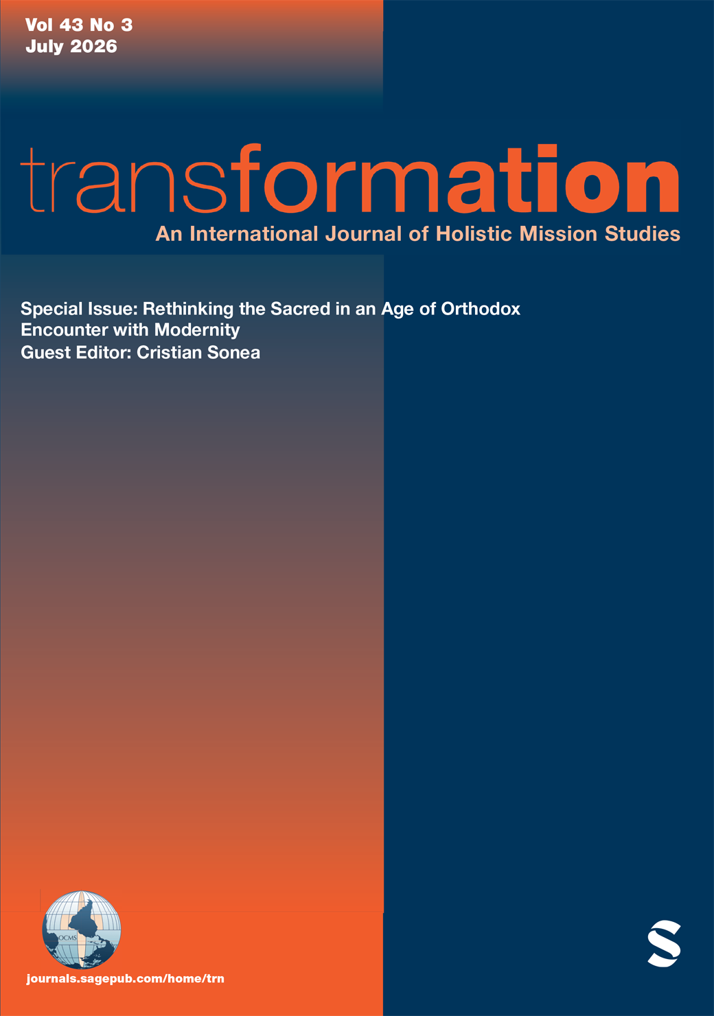 Transformation: An International Journal of Holistic Mission Studies journal cover