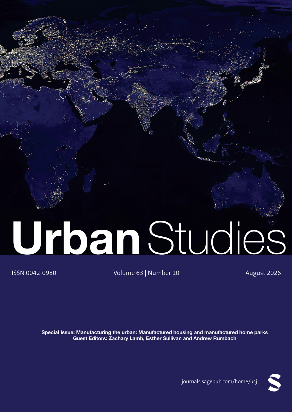 Urban Studies journal cover